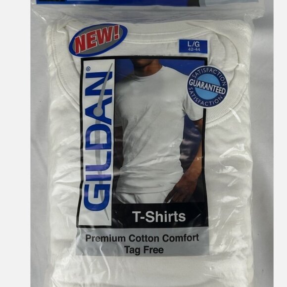 Gildan Other - NEW Gildan 5 Pack T Shirts Mens L White Crew Neck Tag Free Premium Cotton